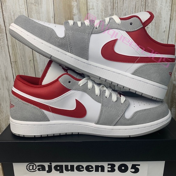 Air Jordan 1 Low Smoke Grey Red - Picture 5 of 6